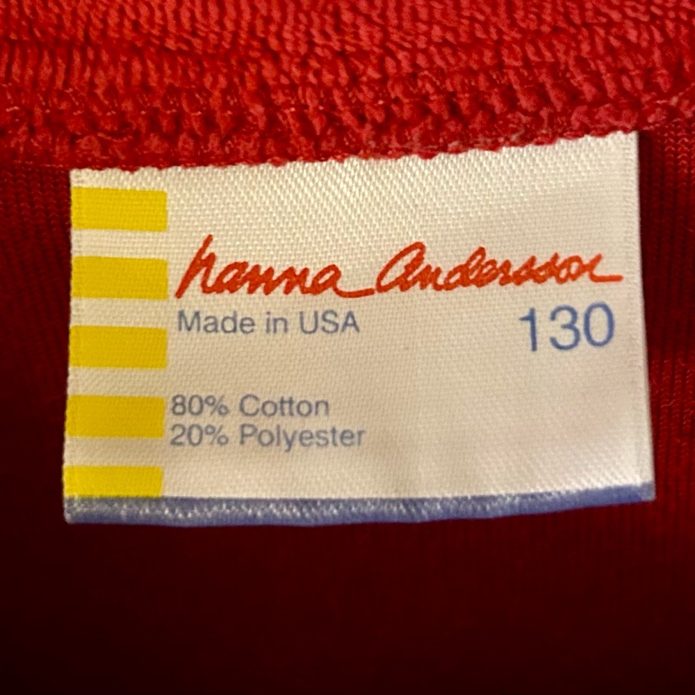 Hanna Andersson Vintage Red Velour Collared Button Front Holiday Dress 8 EU 130 - Picture 4 of 6
